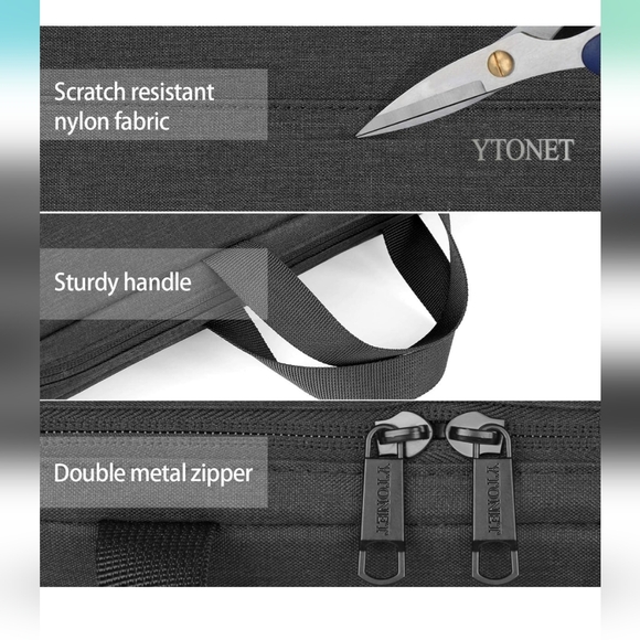 Ytonet Laptop Sleeve Case 17 17.3" Water Resistant Cover TSA Travel Bag NWOT - Picture 9 of 11